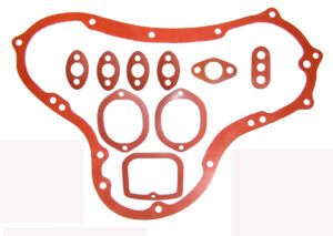 Complete standard engine set (no magneto, breather or sump gaskets).  Only four gaskets necessary with our one piece rocker spindle covers (order extras for stock spindle covers)