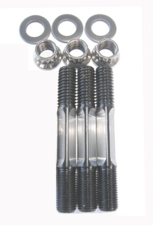 Kit #4 - Reduced shank chromoly studs with rolled threads for FA/STS and STOCK HEADS WITH MANEY or MOLNAR ALUM CYLINDERS.  SS spring washers and 12 pt ARP SS nuts.  Stock and early FA heads require inserts.