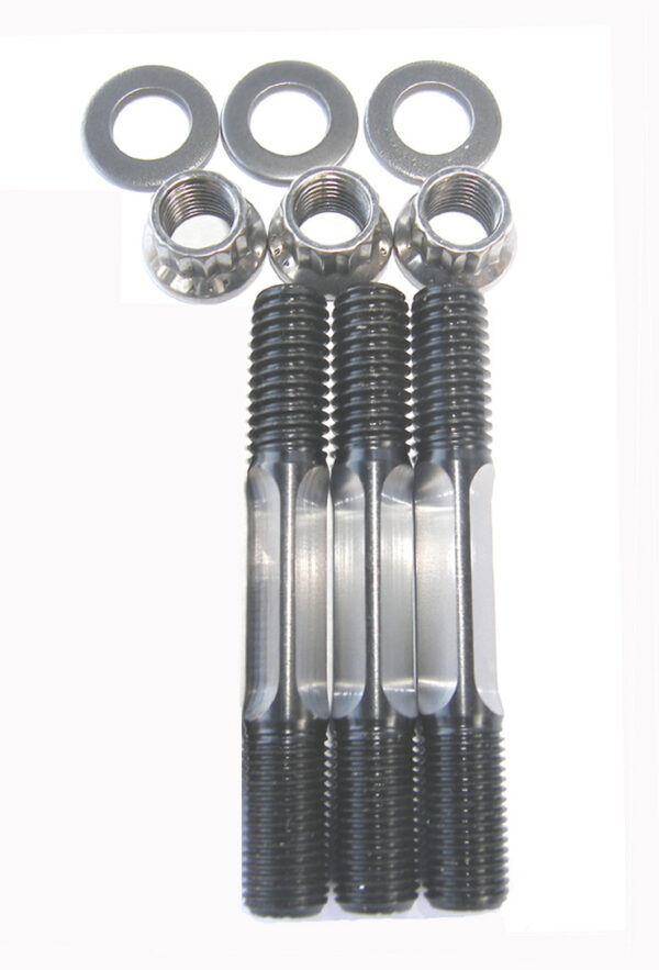 Kit #4 - Reduced shank chromoly studs with rolled threads for FA/STS and STOCK HEADS WITH MANEY or MOLNAR ALUM CYLINDERS.  SS spring washers and 12 pt ARP SS nuts.  Stock and early FA heads require inserts.